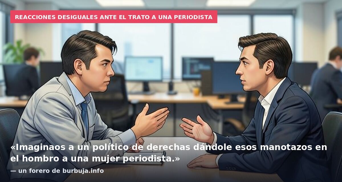 Reacciones desiguales ante el trato a una periodista: «Imaginaos a un político de derechas dándole esos manotazos en el hombro a una mujer periodista.» — un forero de burbuja.info