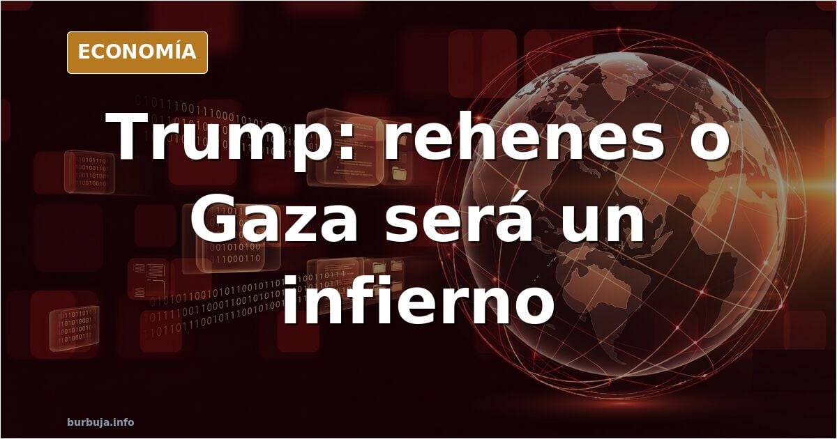 Ilustración editorial de un reloj de cuenta atrás sobre un mapa de Gaza en tonos azul marino y dorado