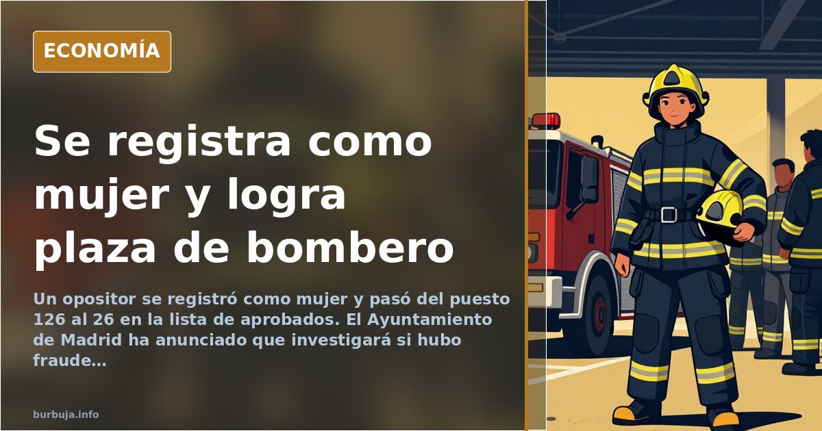 Opositor en pruebas físicas de bombero en Madrid tras registrarse como mujer