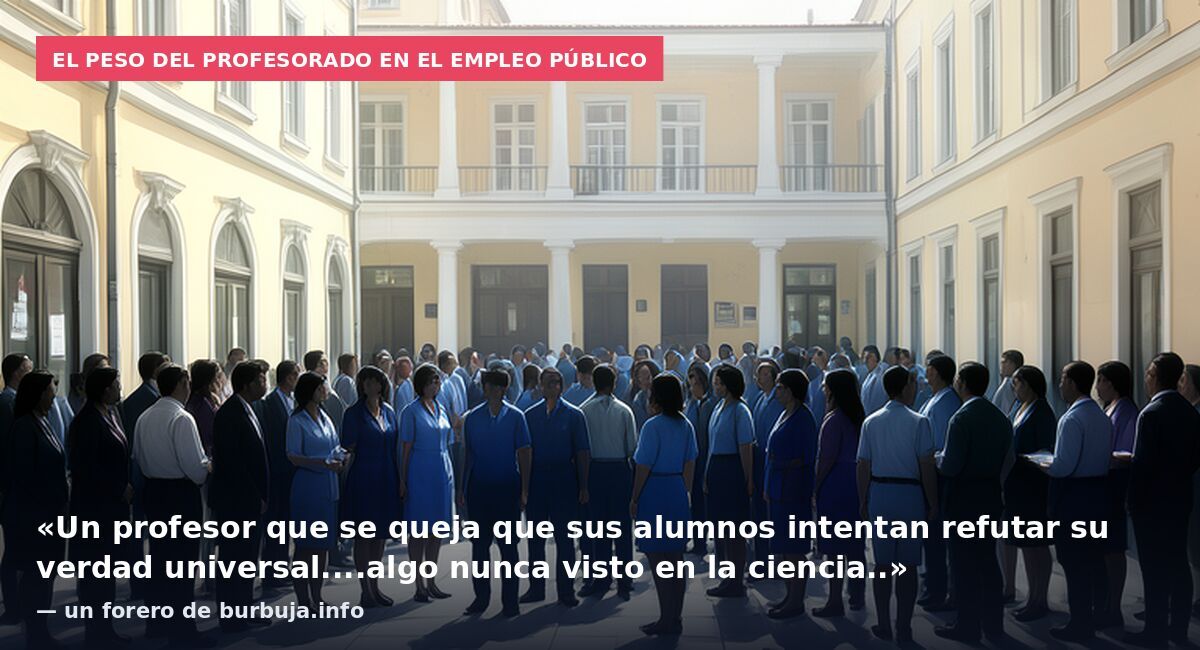 El peso del profesorado en el empleo público: «Un profesor que se queja que sus alumnos intentan refutar su verdad universal....algo nunca visto en la ciencia..» — un forero de burbuja.info