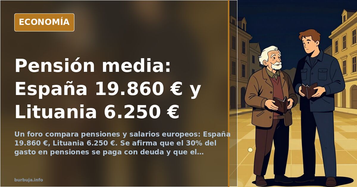 Pensión media: España 19.860 € frente a 6.250 € de Lituania