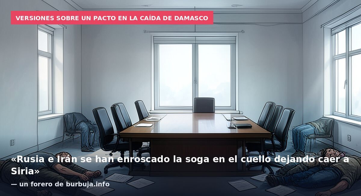 Versiones sobre un pacto en la caída de Damasco: «Rusia e Irán se han enroscado la soga en el cuello dejando caer a Siria» — un forero de burbuja.info