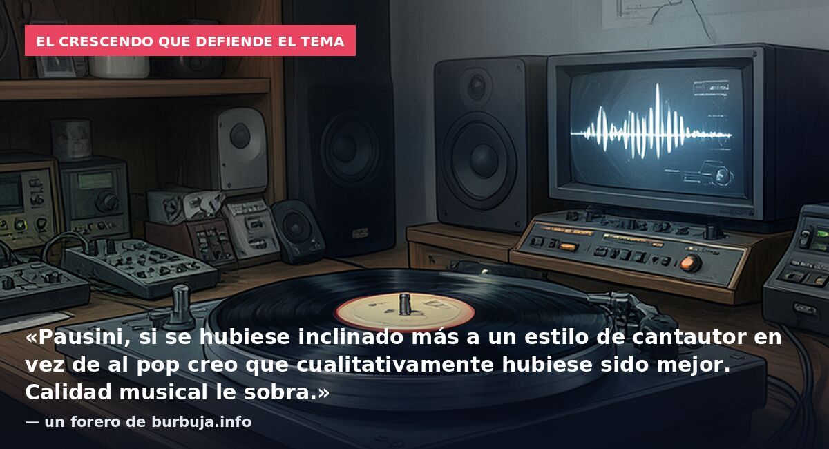 El crescendo que defiende el tema: «Pausini, si se hubiese inclinado más a un estilo de cantautor en vez de al pop creo que cualitativamente hubiese sido mejor. Calidad musical le sobra.» — un forero de burbuja.info