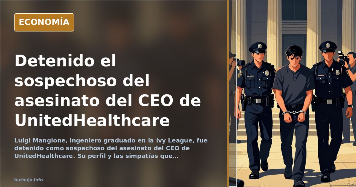 Detenido Luigi Mangione, sospechoso del asesinato del CEO de UnitedHealthcare