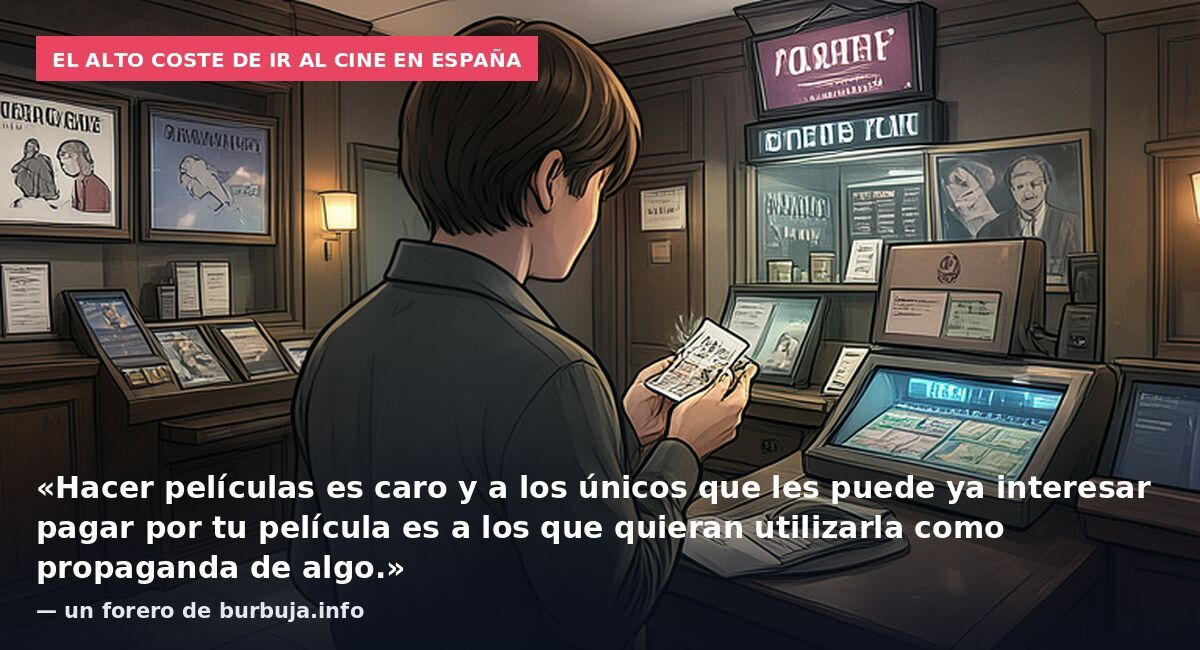 El alto coste de ir al cine en España: «Hacer películas es caro y a los únicos que les puede ya interesar pagar por tu película es a los que quieran utilizarla como propaganda de algo.» — un forero de burbuja.info