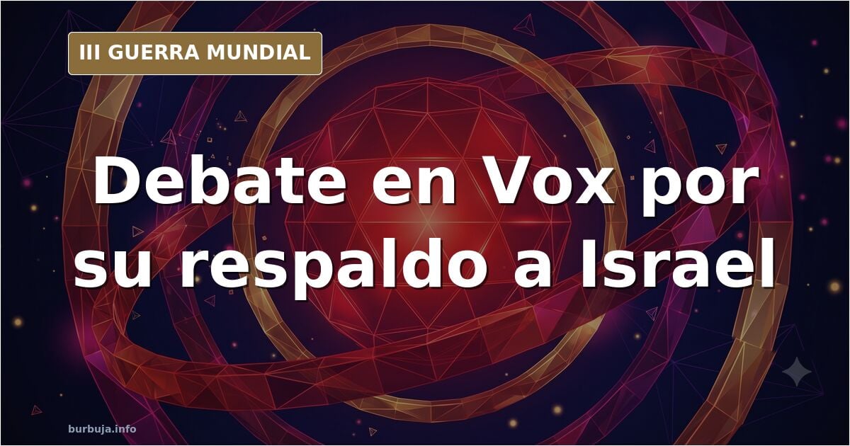 Ilustración documental desaturada sobre el debate en Vox por su respaldo a Israel