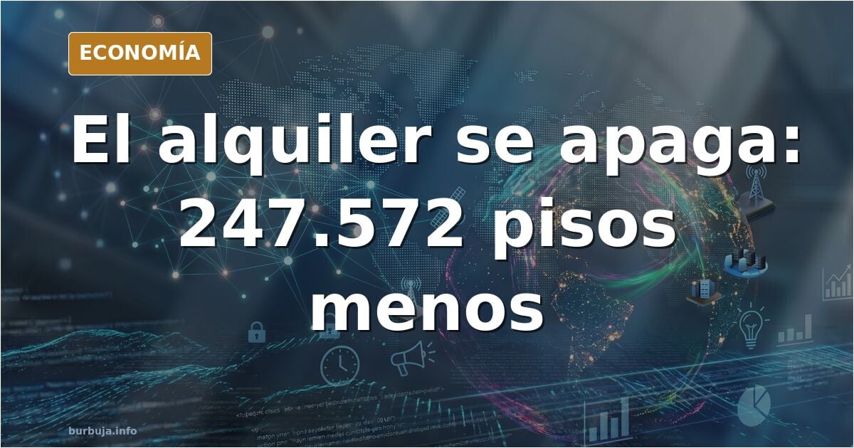 Ilustración editorial de edificios de vivienda en alquiler con carteles de se alquila y gráfico descendente de oferta