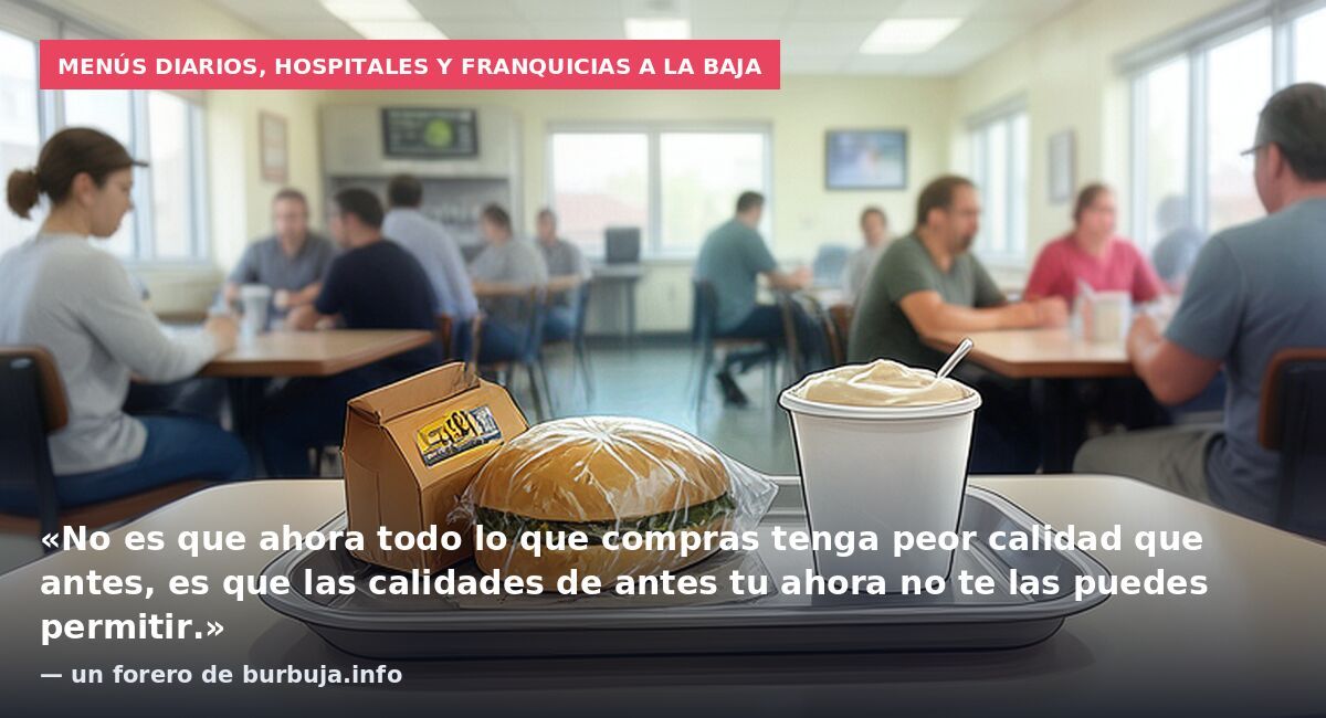 Menús diarios, hospitales y franquicias a la baja: «No es que ahora todo lo que compras tenga peor calidad que antes, es que las calidades de antes tu ahora no te las puedes permitir.» — un forero de burbuja.info