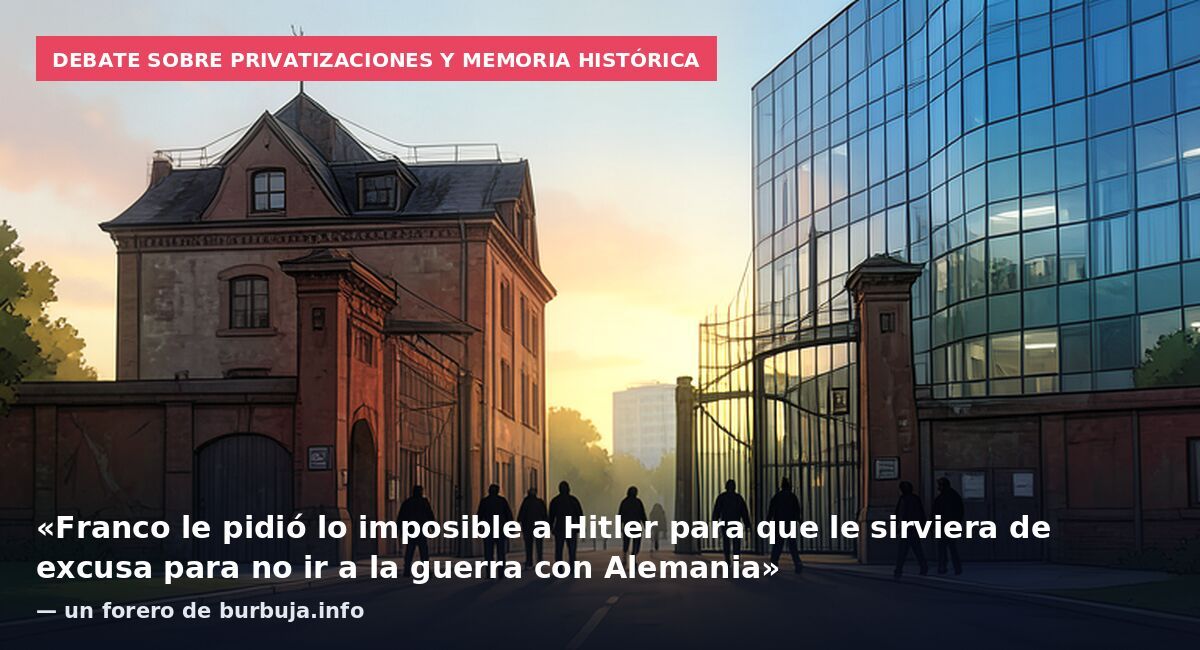 Debate sobre privatizaciones y memoria histórica: «Franco le pidió lo imposible a Hitler para que le sirviera de excusa para no ir a la guerra con Alemania» — un forero de burbuja.info