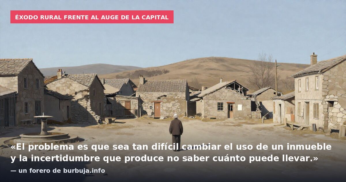 Éxodo rural frente al auge de la capital: «El problema es que sea tan difícil cambiar el uso de un inmueble y la incertidumbre que produce no saber cuánto puede llevar.» — un forero de burbuja.info