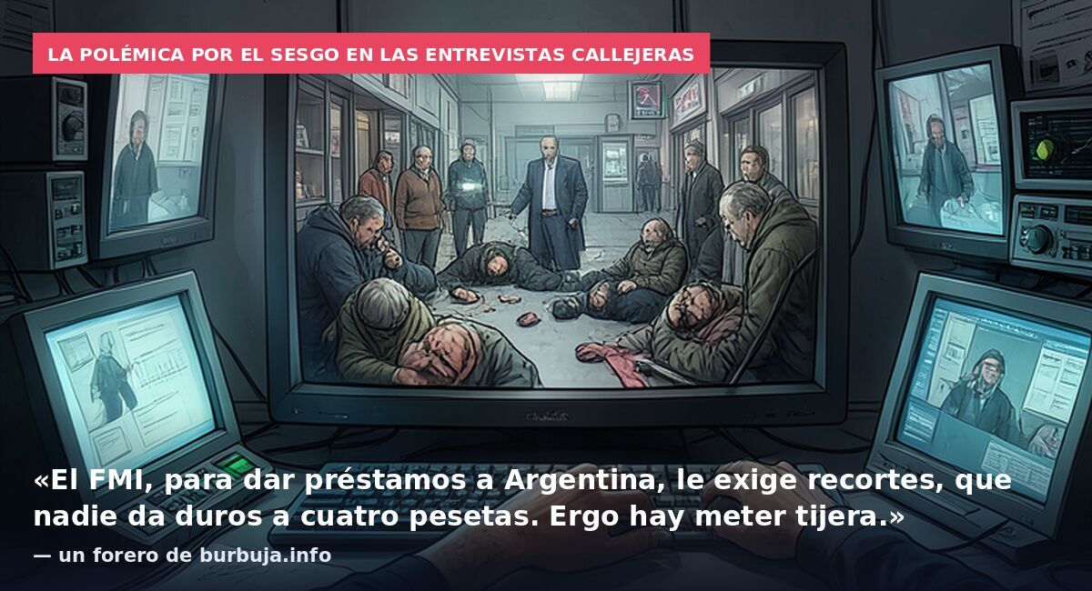 La polémica por el sesgo en las entrevistas callejeras: «El FMI, para dar préstamos a Argentina, le exige recortes, que nadie da duros a cuatro pesetas. Ergo hay meter tijera.» — un forero de burbuja.info