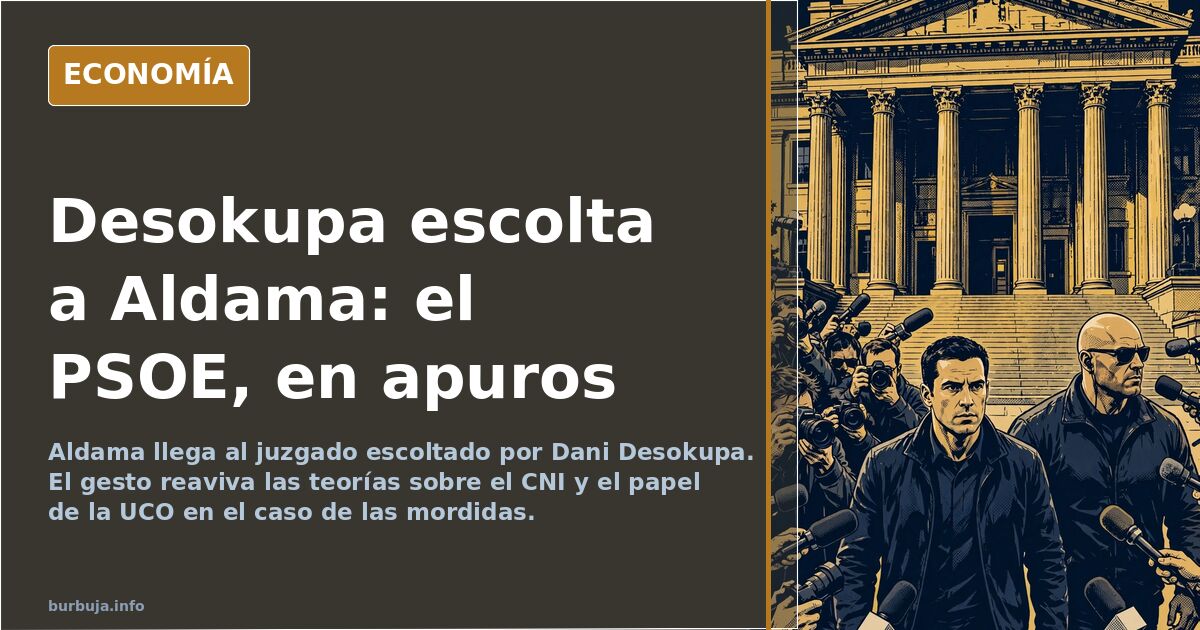 Aldama llega al juzgado escoltado por Dani Desokupa