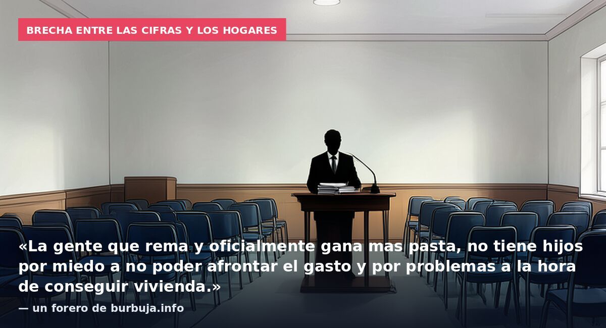 Brecha entre las cifras y los hogares: «La gente que rema y oficialmente gana mas pasta, no tiene hijos por miedo a no poder afrontar el gasto y por problemas a la hora de conseguir vivienda.» — un forero de burbuja.info
