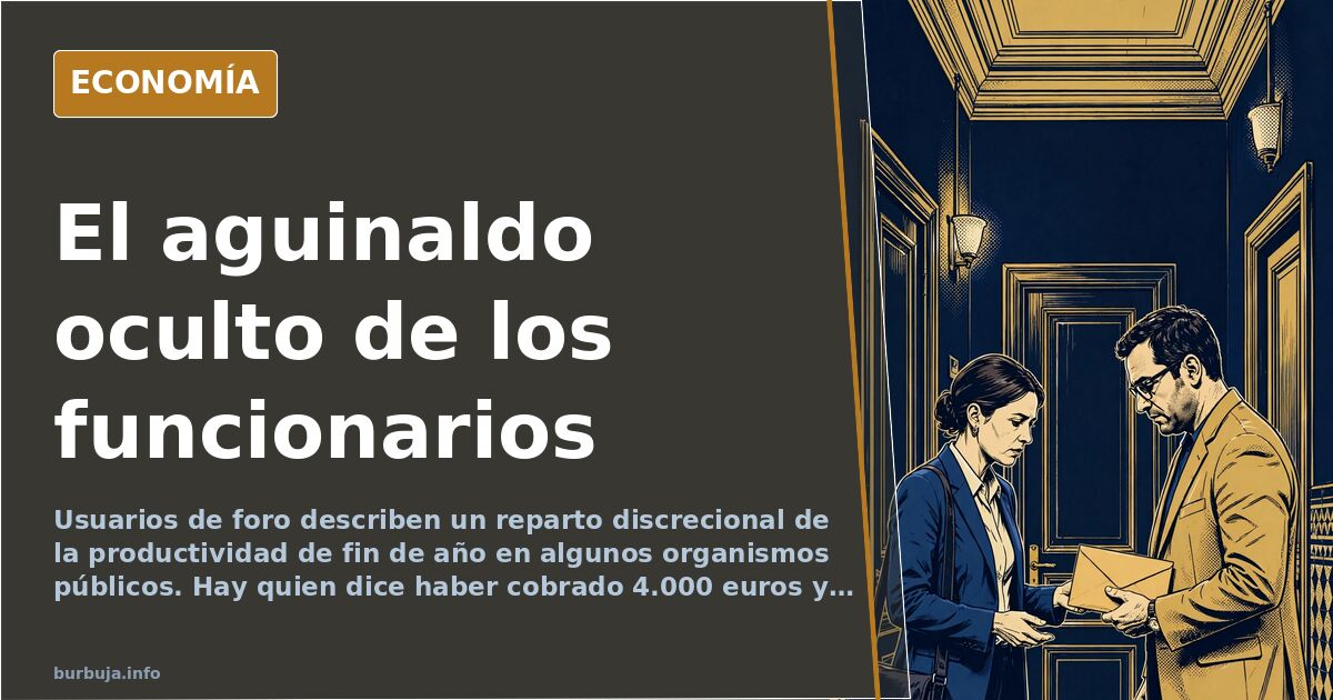 Ilustración editorial de un sobre dorado cerrado sobre fondo azul marino, símbolo del plus de productividad opaco en la admin