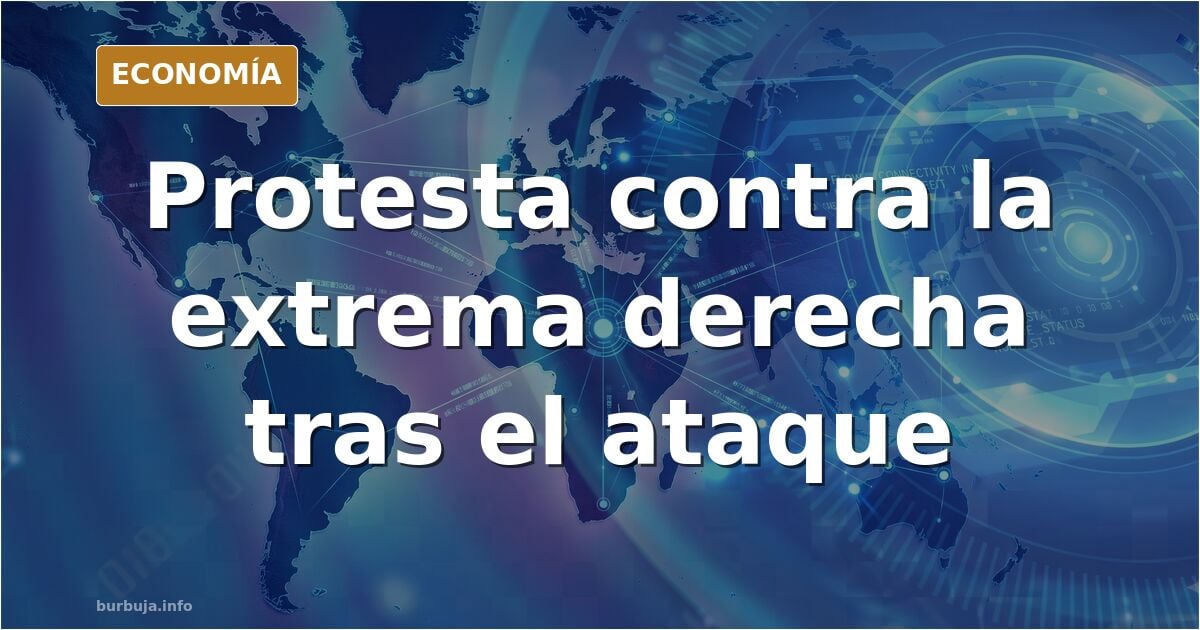 Ilustración editorial de una manifestación en Magdeburgo contra la extrema derecha tras el atentado en el mercado navideño