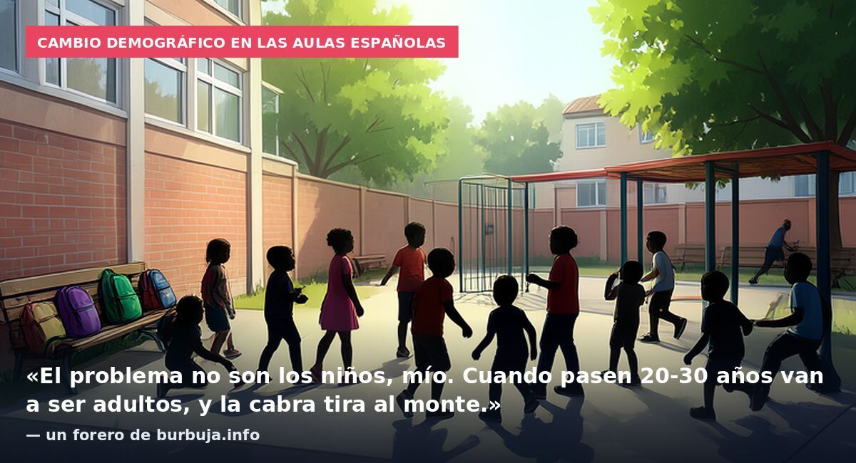 Cambio demográfico en las aulas españolas: «El problema no son los niños, mío. Cuando pasen 20-30 años van a ser adultos, y la cabra tira al monte.» — un forero de burbuja.info