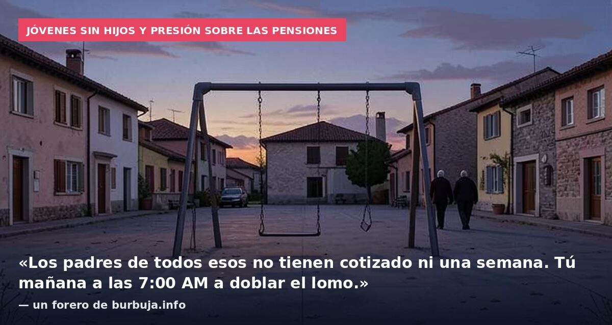 Jóvenes sin hijos y presión sobre las pensiones: «Los padres de todos esos no tienen cotizado ni una semana. Tú mañana a las 7:00 AM a doblar el lomo.» — un forero de burbuja.info
