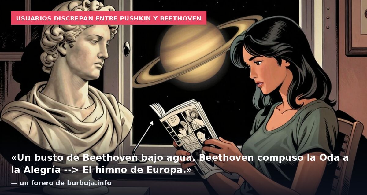 Usuarios discrepan entre Pushkin y Beethoven: «Un busto de Beethoven bajo agua. Beethoven compuso la Oda a la Alegría --> El himno de Europa.» — un forero de burbuja.info