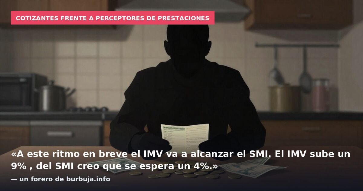 Cotizantes frente a perceptores de prestaciones: «A este ritmo en breve el IMV va a alcanzar el SMI. El IMV sube un 9% , del SMI creo que se espera un 4%.» — un forero de burbuja.info