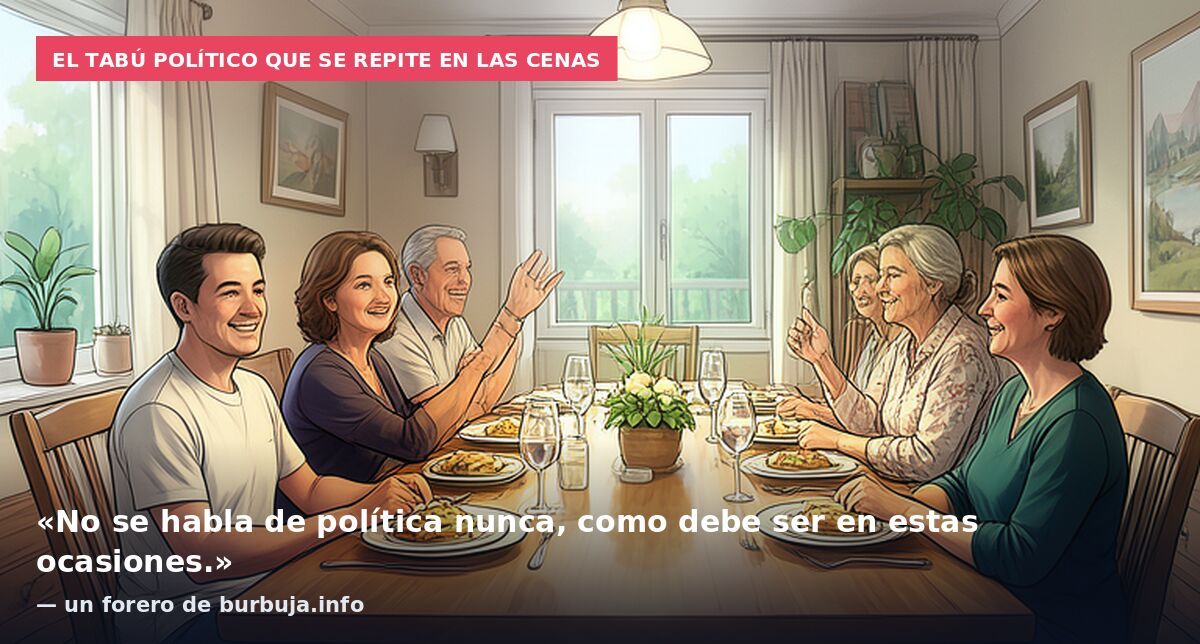 El tabú político que se repite en las cenas: «No se habla de política nunca, como debe ser en estas ocasiones.» — un forero de burbuja.info
