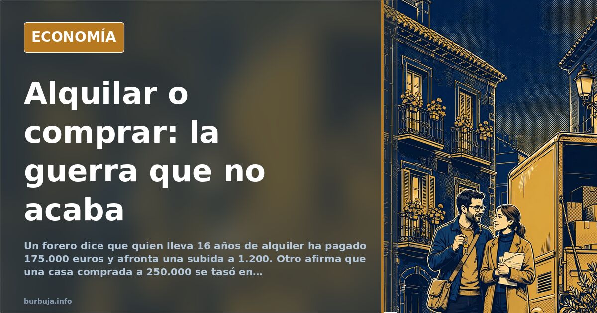 Alquilar o comprar: el cálculo que enfrenta a dos Españas