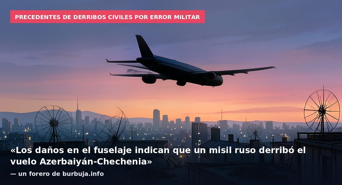 Precedentes de derribos civiles por error militar: «Los daños en el fuselaje indican que un misil ruso derribó el vuelo Azerbaiyán-Chechenia» — un forero de burbuja.info