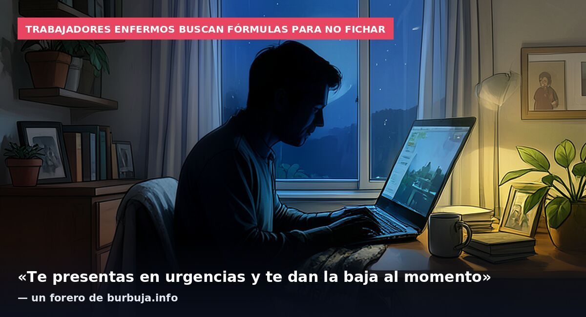 Trabajadores enfermos buscan fórmulas para no fichar: «Te presentas en urgencias y te dan la baja al momento» — un forero de burbuja.info