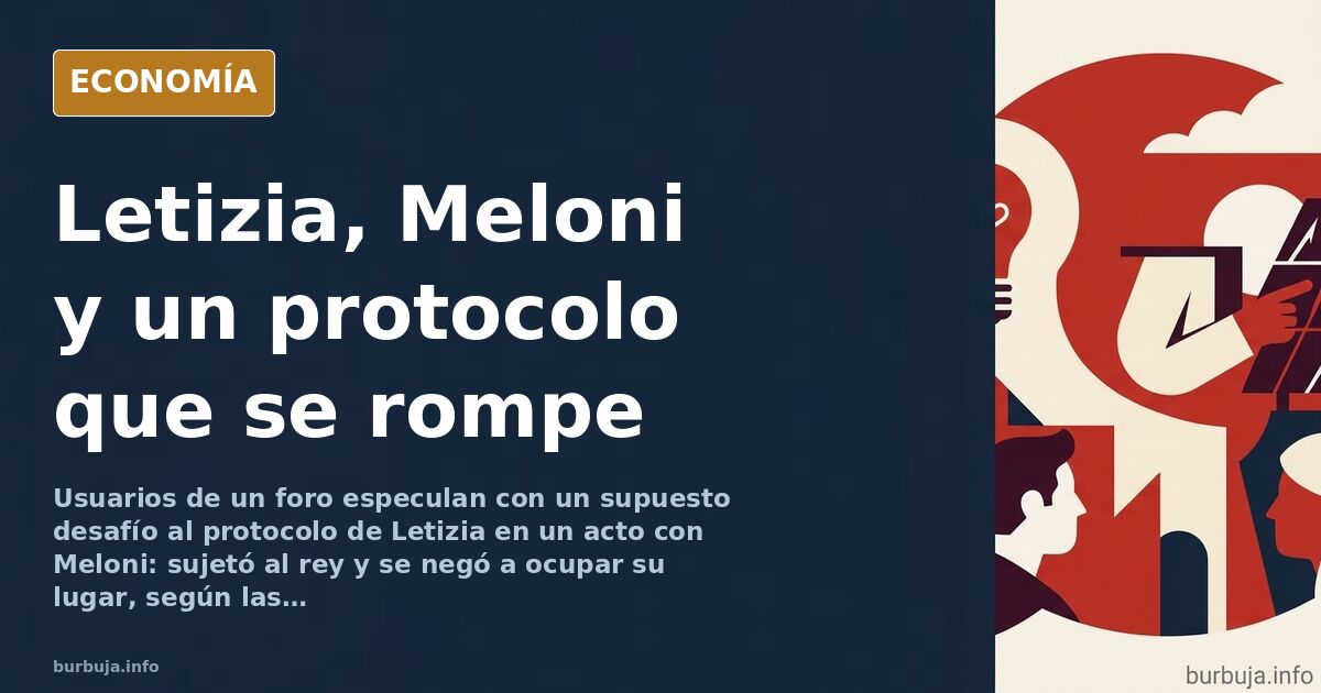 Ilustración editorial de dos figuras femeninas en un acto protocolario, una de ellas sujetando el brazo de una figura masculi