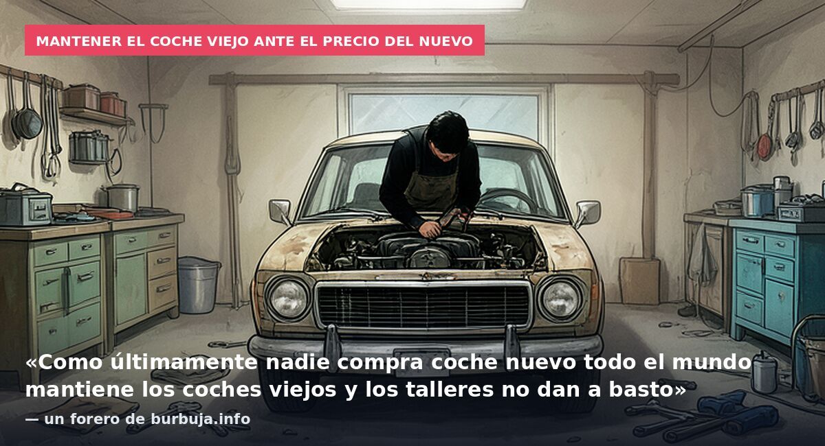 Mantener el coche viejo ante el precio del nuevo: «Como últimamente nadie compra coche nuevo todo el mundo mantiene los coches viejos y los talleres no dan a basto» — un forero de burbuja.info