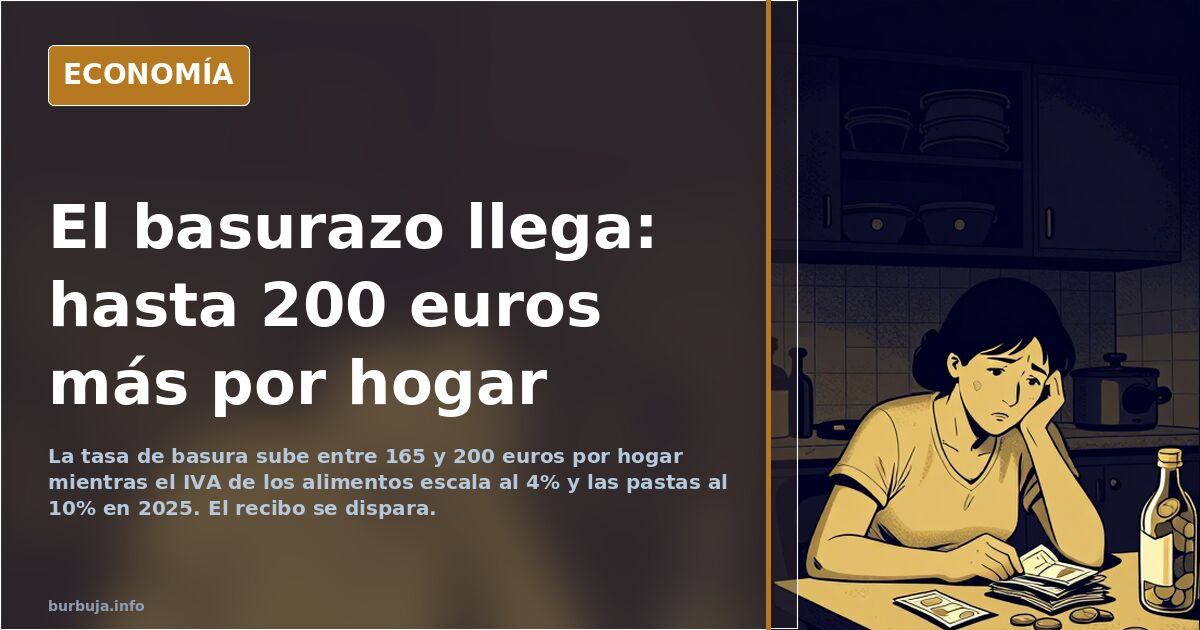 El basurazo llega con subidas de 165 a 200 euros por hogar