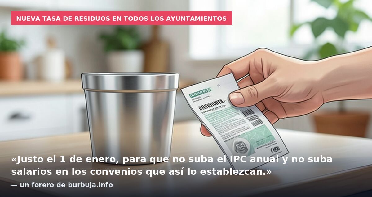 Nueva tasa de residuos en todos los ayuntamientos: «Justo el 1 de enero, para que no suba el IPC anual y no suba salarios en los convenios que así lo establezcan.» — un forero de burbuja.info