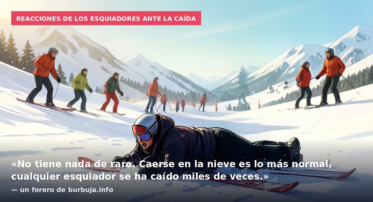 Reacciones de los esquiadores ante la caída: «No tiene nada de raro. Caerse en la nieve es lo más normal, cualquier esquiador se ha caído miles de veces.» — un forero de burbuja.info