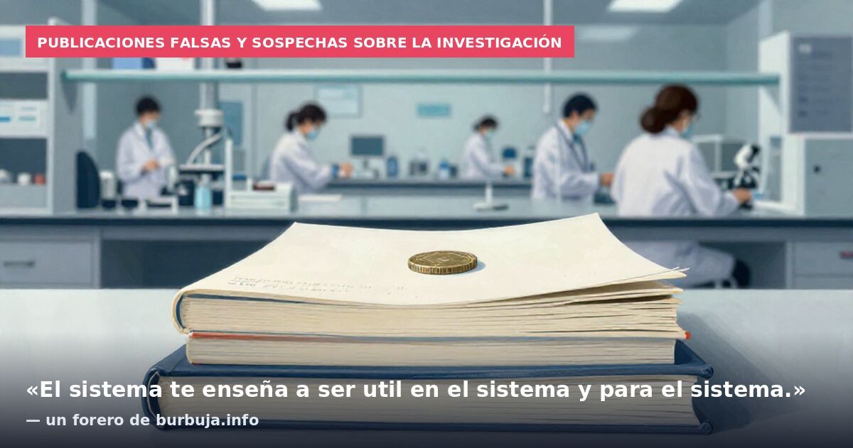 Publicaciones falsas y sospechas sobre la investigación: «El sistema te enseña a ser util en el sistema y para el sistema.» — un forero de burbuja.info