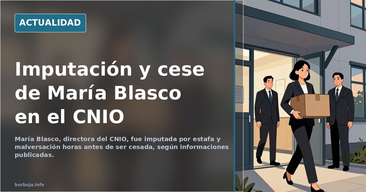 Blasco: imputada por malversación en el CNIO