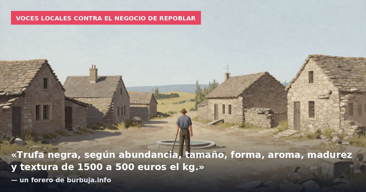 Voces locales contra el negocio de repoblar: «Trufa negra, según abundancia, tamaño, forma, aroma, madurez y textura de 1500 a 500 euros el kg.» — un forero de burbuja.info
