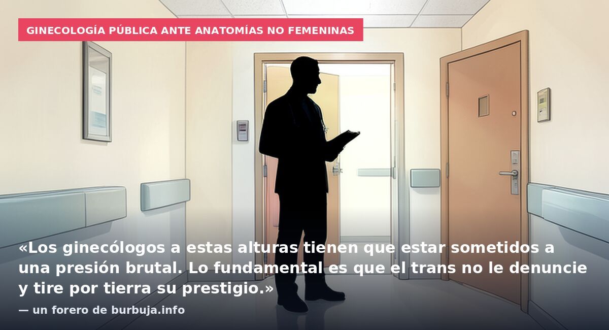 Ginecología pública ante anatomías no femeninas: «Los ginecólogos a estas alturas tienen que estar sometidos a una presión brutal. Lo fundamental es que el trans no le denuncie y tire por tierra su prestigio.» — un forero de burbuja.info
