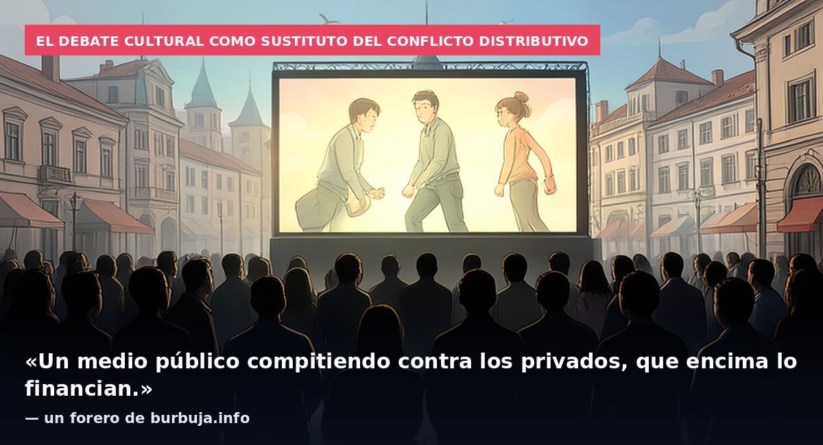 El debate cultural como sustituto del conflicto distributivo: «Un medio público compitiendo contra los privados, que encima lo financian.» — un forero de burbuja.info