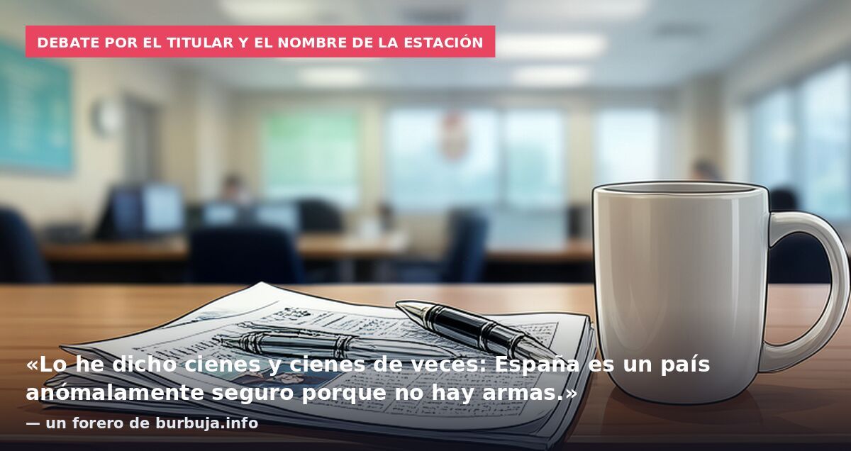 Debate por el titular y el nombre de la estación: «Lo he dicho cienes y cienes de veces: España es un país anómalamente seguro porque no hay armas.» — un forero de burbuja.info