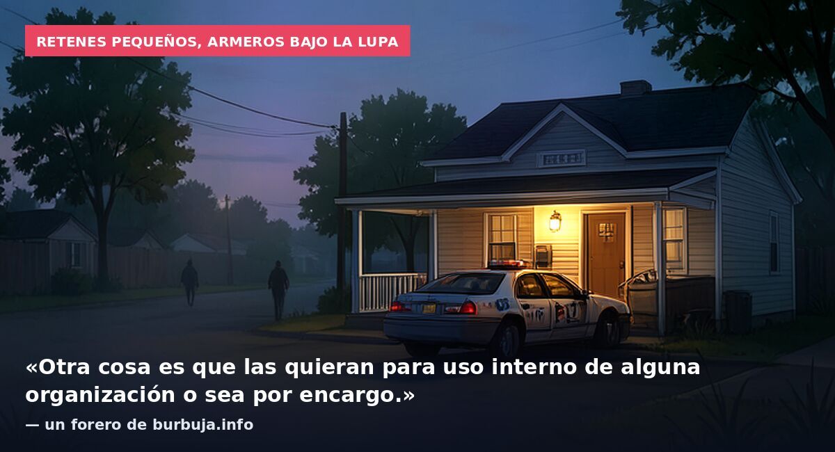 Retenes pequeños, armeros bajo la lupa: «Otra cosa es que las quieran para uso interno de alguna organización o sea por encargo.» — un forero de burbuja.info