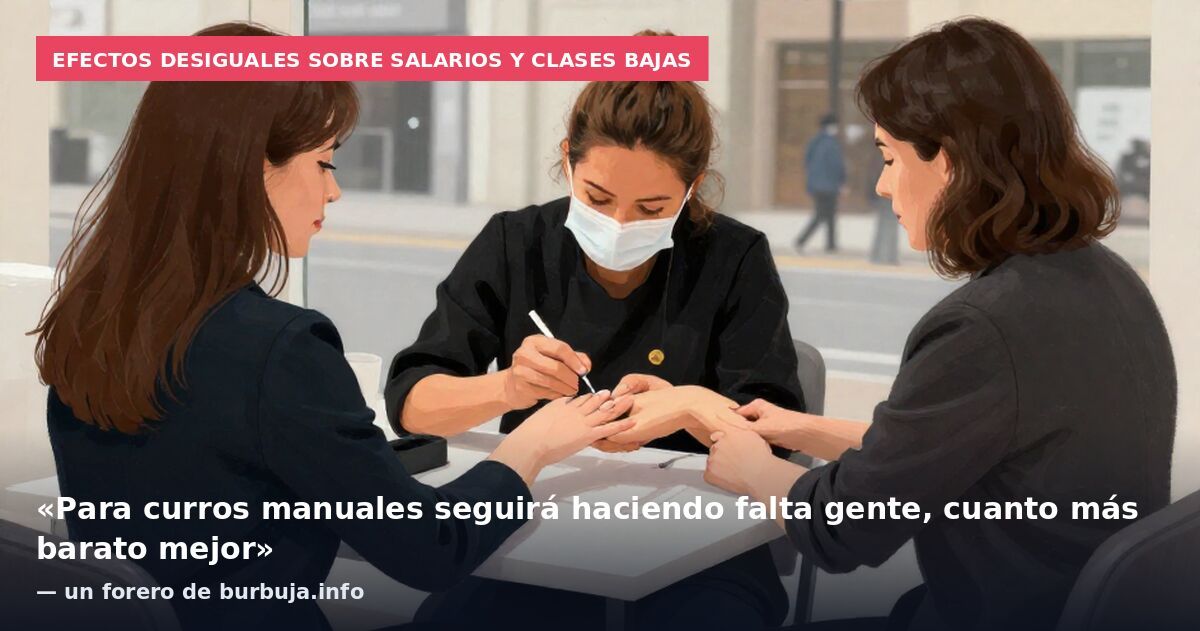 Efectos desiguales sobre salarios y clases bajas: «Para curros manuales seguirá haciendo falta gente, cuanto más barato mejor» — un forero de burbuja.info
