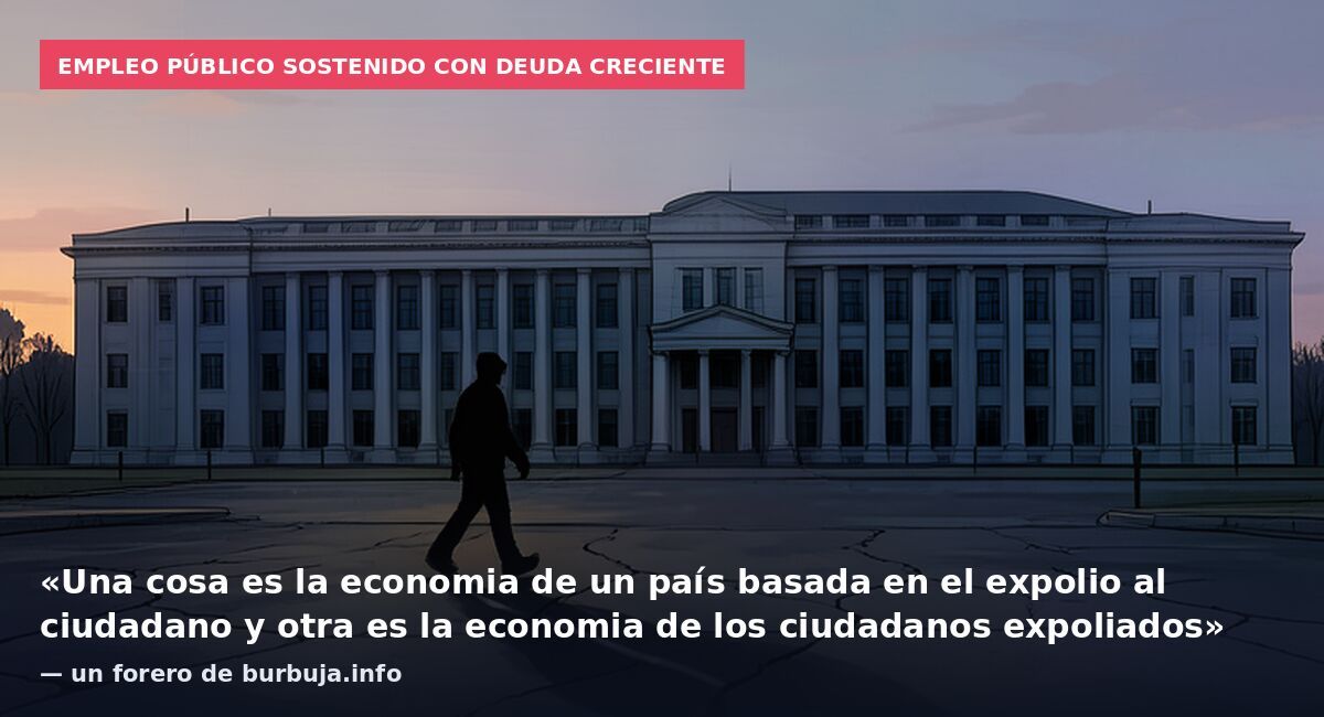 Empleo público sostenido con deuda creciente: «Una cosa es la economia de un país basada en el expolio al ciudadano y otra es la economia de los ciudadanos expoliados» — un forero de burbuja.info