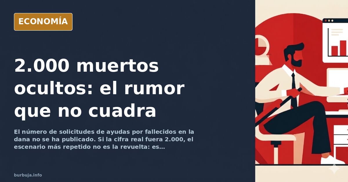 Ilustración editorial de un listado oficial de fallecidos por la dana con nombres y apellidos, símbolo de la opacidad en las 