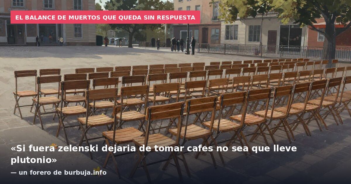 El balance de muertos que queda sin respuesta: «Si fuera zelenski dejaria de tomar cafes no sea que lleve plutonio» — un forero de burbuja.info