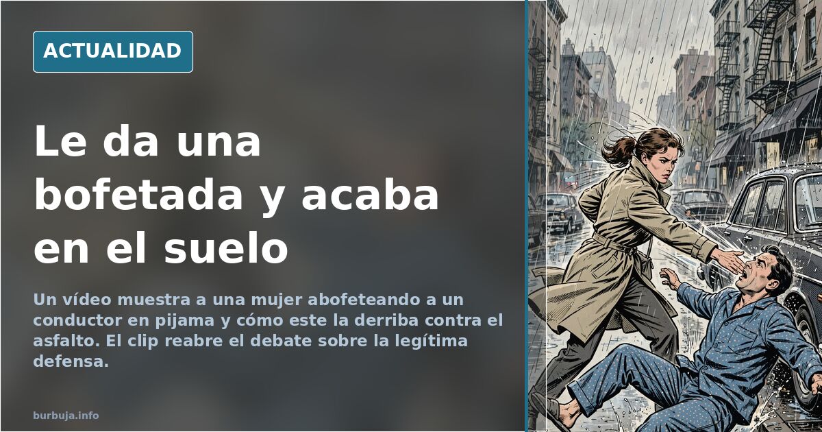 Una mujer abofetea a un conductor y este la derriba al suelo