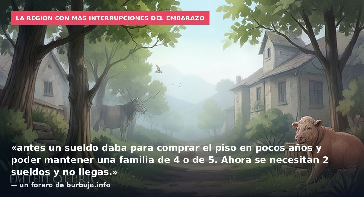 La región con más interrupciones del embarazo: «antes un sueldo daba para comprar el piso en pocos años y poder mantener una familia de 4 o de 5. Ahora se necesitan 2 sueldos y no llegas.» — un forero de burbuja.info