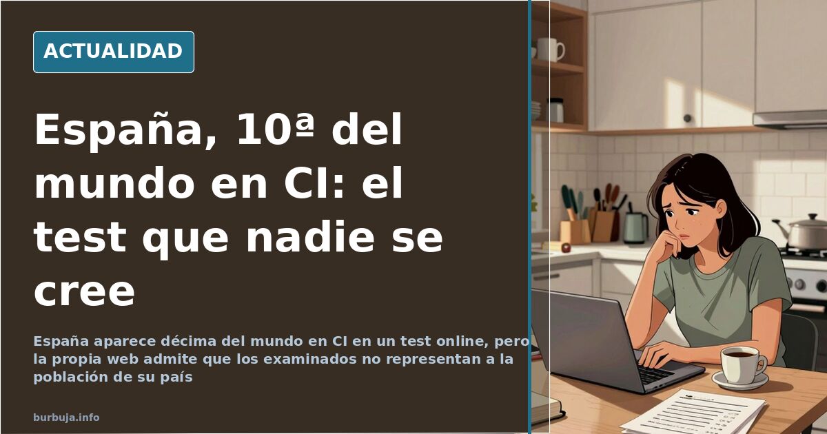 España, décima del mundo en CI según un test online