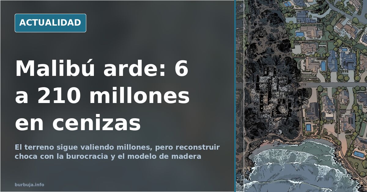 Malibú: el fuego arrasa casas de 6 a 210 millones y el ladrillo no vuelve