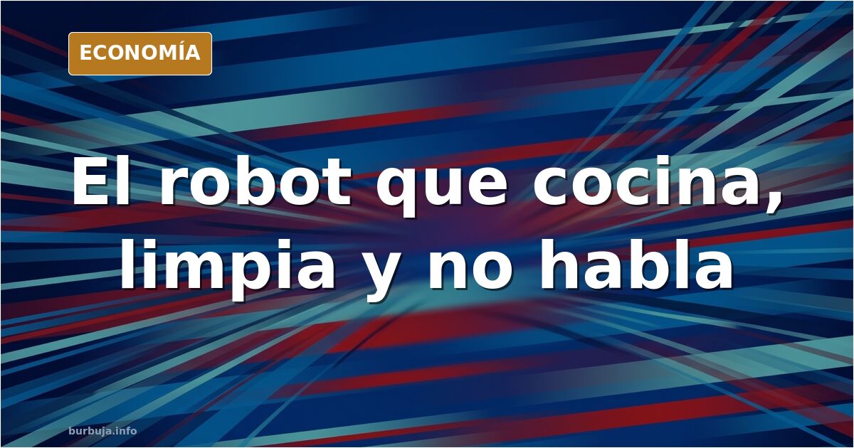 Ilustración editorial de una figura robótica femenina articulada junto a un panel de control con botones, en paleta azul mari