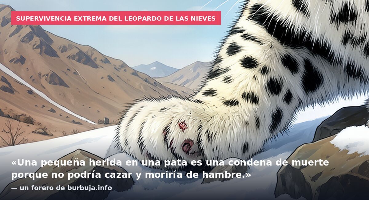 Supervivencia extrema del leopardo de las nieves: «Una pequeña herida en una pata es una condena de muerte porque no podría cazar y moriría de hambre.» — un forero de burbuja.info