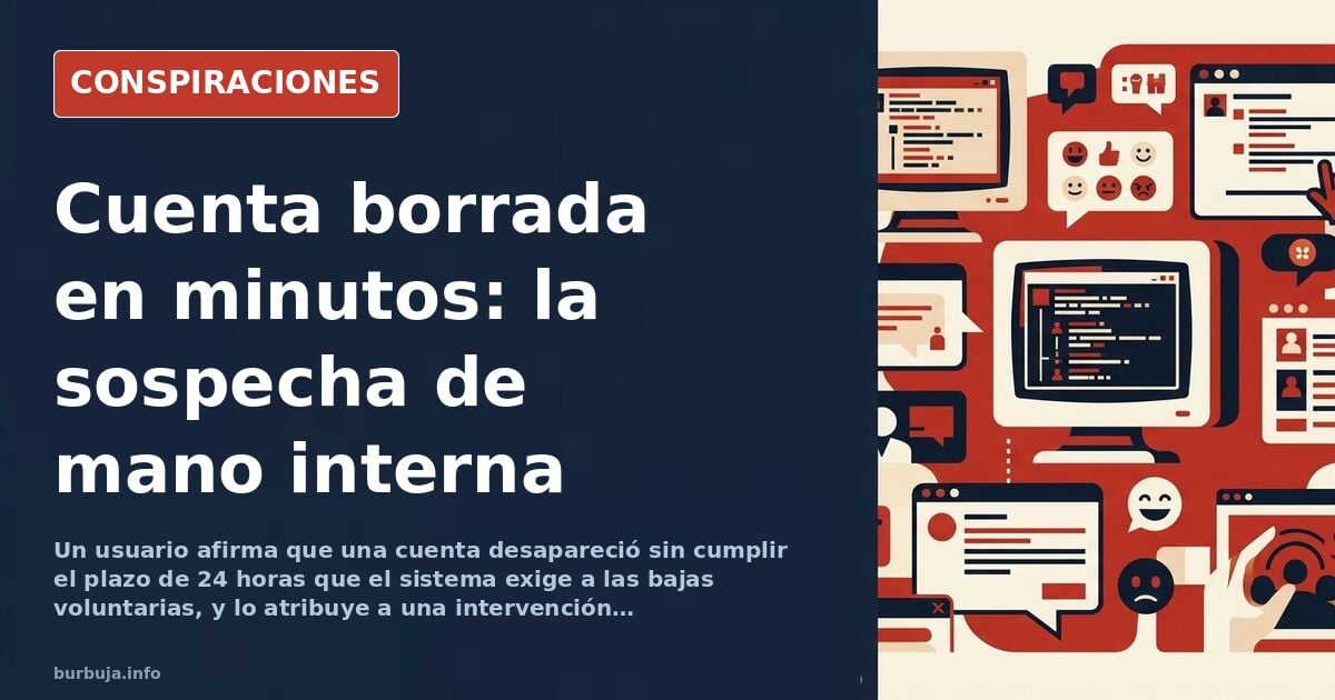 Captura de pantalla de un perfil de foro eliminado con el mensaje de cuenta no disponible